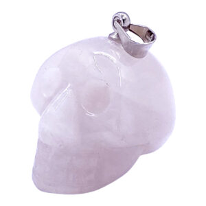 Rose Quartz Skull Pendant