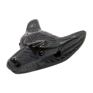 Black Obsidian Wolf Pendant with 2 mm Hole