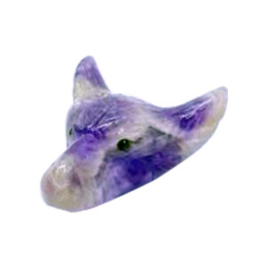 Amethyst Wolf Pendant with 2 mm Hole