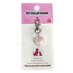 Rose Quartz Heart-Shaped Pet Collar Charm