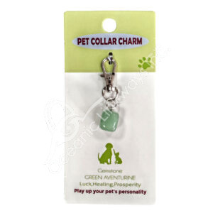 Green Aventurine Rectangular-Shaped Pet Collar Charm