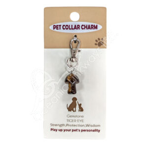 Tiger Eye Mushroom-Shaped Pet Collar Charm