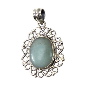 Aquamarine Sterling Silver Pendant