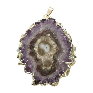 Amethyst Stalactite Pendant Full Silver & Half Plated