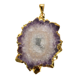 Stalactite Amethyst Full Gold & Silver Plated Pendant