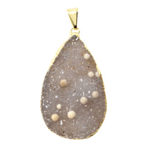 Amethyst AA Druse Gold Plated Drop Pendant