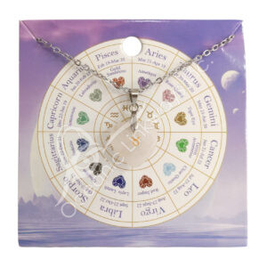 Rose Quartz Heart-Shaped Necklace with Taurus Sign