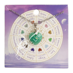 Amazonite Heart-Shaped Necklace with Capricorn Sign