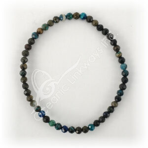 Azurite/Malachite Faceted Stone Beads Bracelet