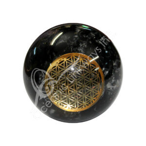 Black Tourmaline in Orgone with Flower of Life