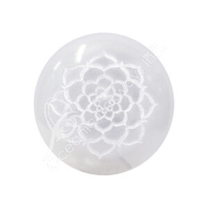Selenite Engraved Lotus Sphere