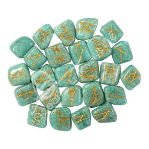 Polished Amazonite Rune Set