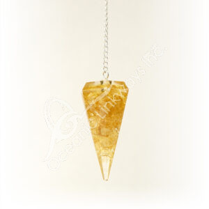 Hexagonal Orgone Citrine Pendulum with Plain Chain
