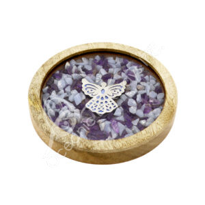 Angel with Angelite and Amethyst Coaster