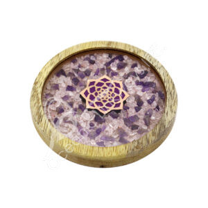 Lotus with Rose Quartz & Amethyst Coaster