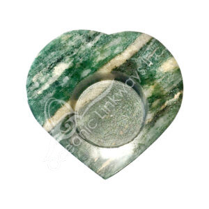 Green Aventurine with Quartz Heart-Shaped Tealight Holder