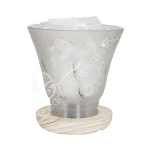 Selenite Chunks in Frosted Glass Lamp with Chakras