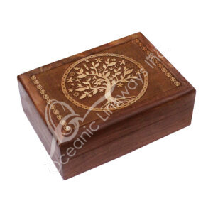 Tree of Life Laser Engraved Acacia Wood Box