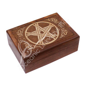 Pentacle Laser Engraved Acacia Wood Box