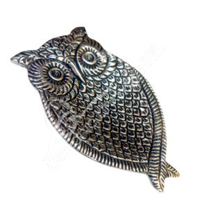 Owl Incense Holder Silver-Colored Metal