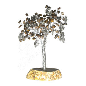 Tiger Eye Gem Tree with Owl Charms (160 Beads)