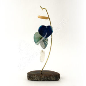 Agate Base Table Chime with Hearts