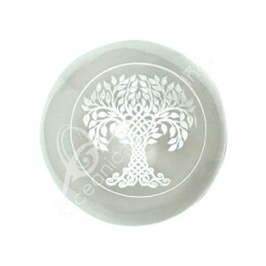 Engraved Tree of Life Selenite Sphere