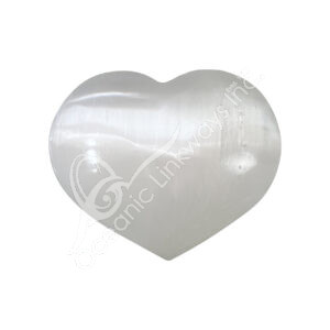 Polished Selenite Puffed Heart