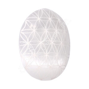 Polished Selenite Flower of Life Palm Stone