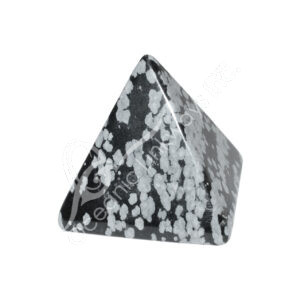 Polished Smooth Snowflake Obsidian Pyramid