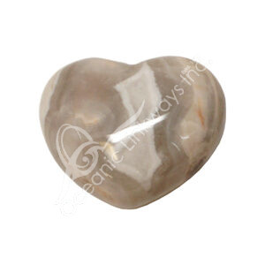 Polished Gray Lace Agate Agate Heart