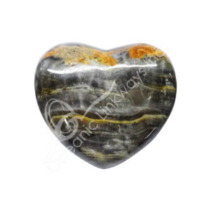 Polished Onyx with Stripes Puffed Heart
