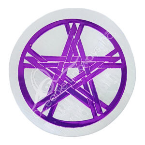 Purple Pentacle Design Selenite Charger Plaque