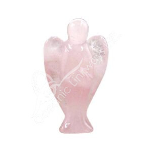 Polished Rose Quartz Angel Carving