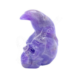 Raven on Skull Amethyst Carving