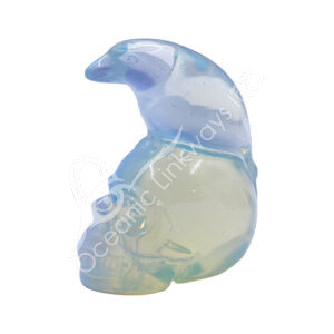 Opalite Raven on Skull Carving