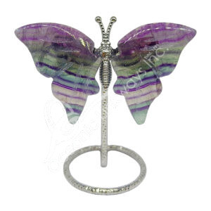 Fluorite Butterfly on Metal Stand