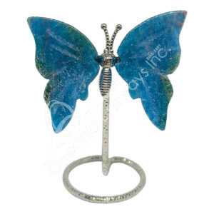 Apatite Butterfly on Metal Stand