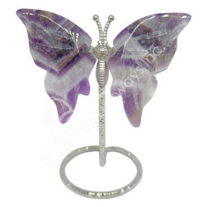 Amethyst Butterfly on Metal Stand