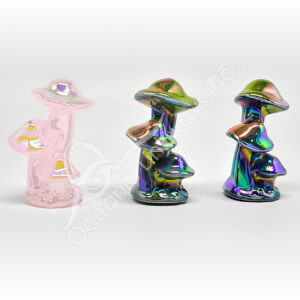 Mixed Stone Mushroom Carving Plated AB