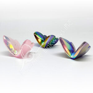 Mixed Stone Butterfly Carving Plated AB