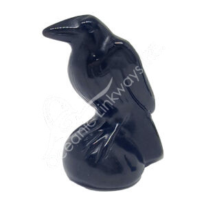 Black Obsidian Raven Carving