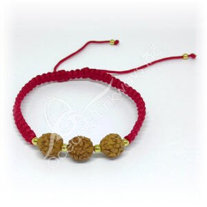 Rudraksha Beads Red Cord Adjustable Bracelet
