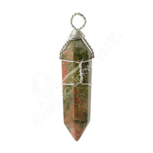 Unakite Wire Wrap Pendant (Pack of 5)