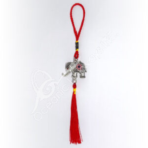 Elephant Evil Eye Hanging with Red Tassel