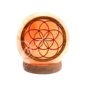 Wood Seed of Life USB Salt Lamp