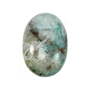Polished Quartz with Chrysocolla Palm Stone