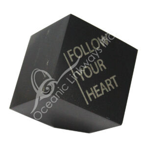 Black Onyx with Engraving, Follow Your Heart Spinning Cube
