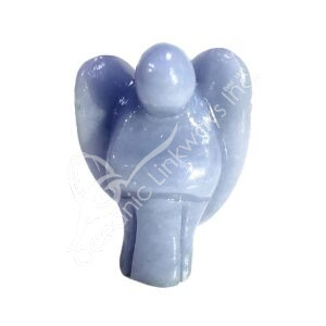 Polished Angelite Angel Carving