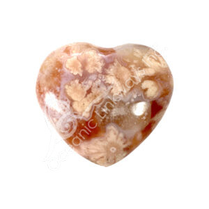 Polished Cherry Blossom Agate Heart